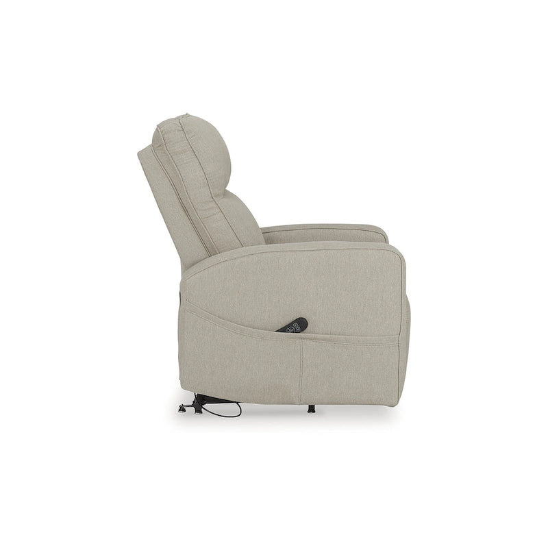 Sillón reclinable eléctrico beis/gris, 1 persona