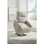 Sillón reclinable eléctrico beis/gris, 1 persona