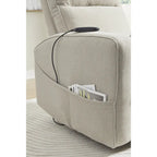 Sillón reclinable eléctrico beis/gris, 1 persona