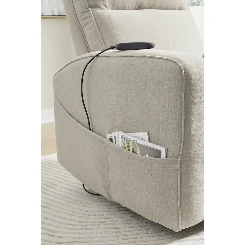 Sillón reclinable eléctrico beis/gris, 1 persona