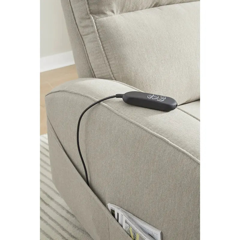 Sillón reclinable eléctrico beis/gris, 1 persona