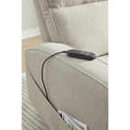 Sillón reclinable eléctrico beis/gris, 1 persona