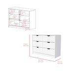 Cómoda de 42 pulgadas con 4 cajones para almacenamiento y organización de dormitorio
