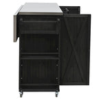 Isla de cocina exterior plegable de madera natural/negra/gris, 1 persona, madera de abeto y acero inoxidable