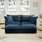 Sofá Modular Seccional de Chenilla con Otomanas, 2–4 Asientos (Azul / Negro / Crema / Verde)