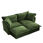Sofá Modular Seccional de Chenilla con Otomanas, 2–4 Asientos (Azul / Negro / Crema / Verde)