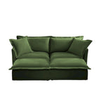 Sofá Modular Seccional de Chenilla con Otomanas, 2–4 Asientos (Azul / Negro / Crema / Verde)