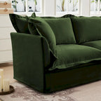 Sofá Modular Seccional de Chenilla con Otomanas, 2–4 Asientos (Azul / Negro / Crema / Verde)