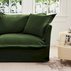 Sofá Modular Seccional de Chenilla con Otomanas, 2–4 Asientos (Azul / Negro / Crema / Verde)