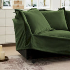 Sofá Modular Seccional de Chenilla con Otomanas, 2–4 Asientos (Azul / Negro / Crema / Verde)