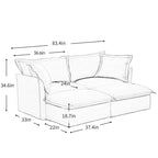 Sofá Modular Seccional de Chenilla con Otomanas, 2–4 Asientos (Azul / Negro / Crema / Verde)