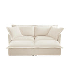 Sofá Modular Seccional de Chenilla con Otomanas, 2–4 Asientos (Azul / Negro / Crema / Verde)