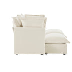 Sofá Modular Seccional de Chenilla con Otomanas, 2–4 Asientos (Azul / Negro / Crema / Verde)