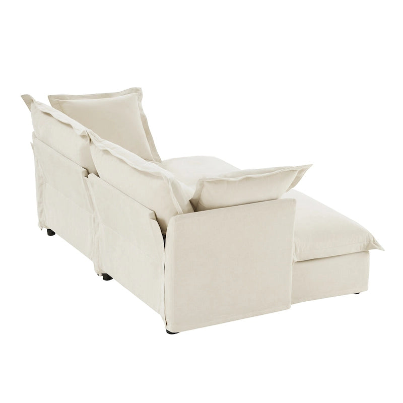Sofá Modular Seccional de Chenilla con Otomanas, 2–4 Asientos (Azul / Negro / Crema / Verde)