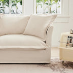 Sofá Modular Seccional de Chenilla con Otomanas, 2–4 Asientos (Azul / Negro / Crema / Verde)