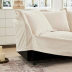 Sofá Modular Seccional de Chenilla con Otomanas, 2–4 Asientos (Azul / Negro / Crema / Verde)