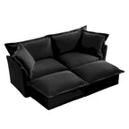 Sofá Modular Seccional de Chenilla con Otomanas, 2–4 Asientos (Azul / Negro / Crema / Verde)