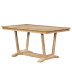 Juego de comedor de madera maciza de 5 piezas de nogal/natural, capacidad para 4 a 6 personas