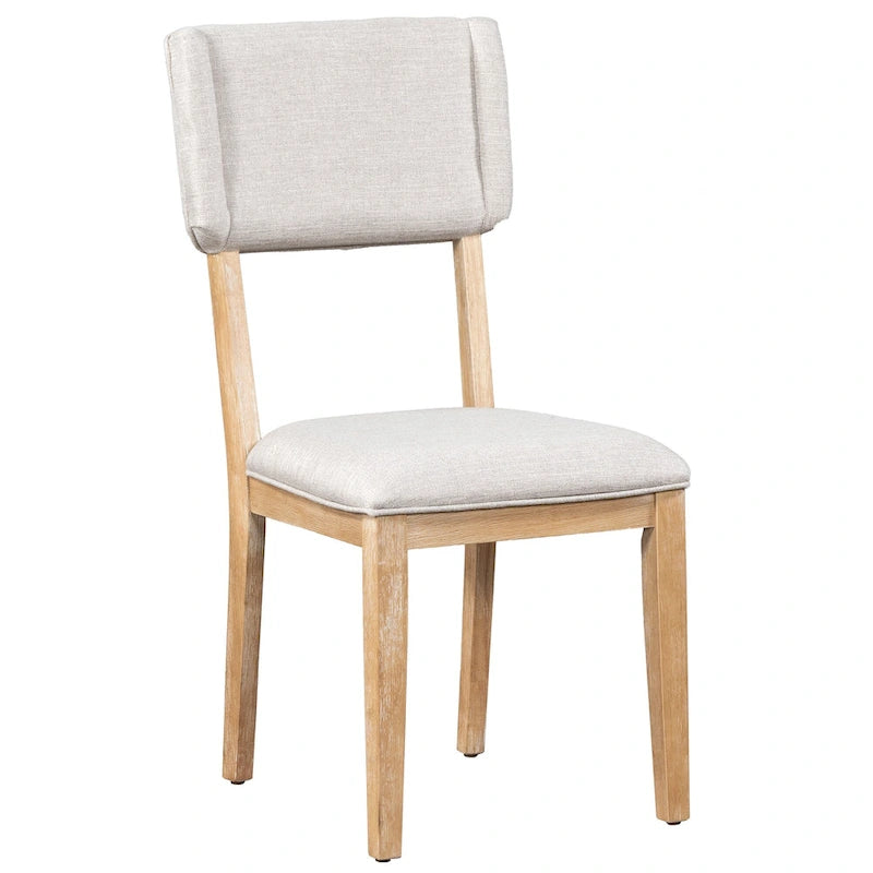 Juego de comedor de madera maciza de 5 piezas de nogal/natural, capacidad para 4 a 6 personas