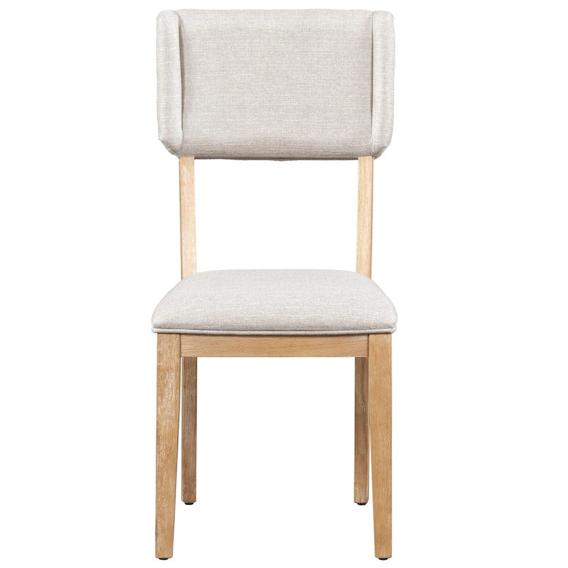 Juego de comedor de madera maciza de 5 piezas de nogal/natural, capacidad para 4 a 6 personas