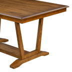 Juego de comedor de madera maciza de 5 piezas de nogal/natural, capacidad para 4 a 6 personas