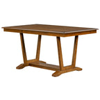 Juego de comedor de madera maciza de 5 piezas de nogal/natural, capacidad para 4 a 6 personas