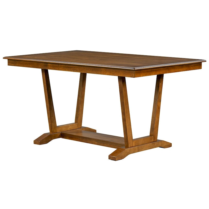 Juego de comedor de madera maciza de 5 piezas de nogal/natural, capacidad para 4 a 6 personas