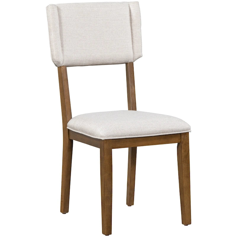 Juego de comedor de madera maciza de 5 piezas de nogal/natural, capacidad para 4 a 6 personas