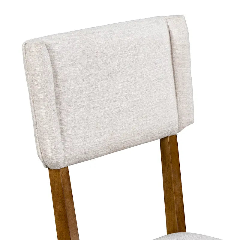 Juego de comedor de madera maciza de 5 piezas de nogal/natural, capacidad para 4 a 6 personas