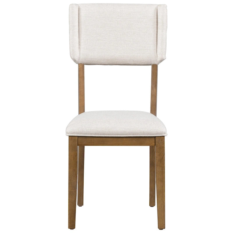 Juego de comedor de madera maciza de 5 piezas de nogal/natural, capacidad para 4 a 6 personas