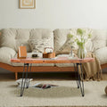 Mesa de centro ovalada de madera natural recuperada y plegable - 24.00 x 44.00 x 18.00