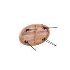 Mesa de centro ovalada de madera natural recuperada y plegable - 24.00 x 44.00 x 18.00