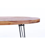 Mesa de centro ovalada de madera natural recuperada y plegable - 24.00 x 44.00 x 18.00