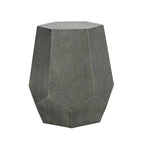 Mesa auxiliar geométrica de hierro martillado en oro/plata/bronce antiguo cepillado, 1 pieza