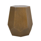 Mesa auxiliar geométrica de hierro martillado en oro/plata/bronce antiguo cepillado, 1 pieza