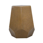 Mesa auxiliar geométrica de hierro martillado en oro/plata/bronce antiguo cepillado, 1 pieza