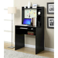 Escritorio de estudiante con tablón de anuncios magnético y estantes – Negro / Blanco / Barnwood, Individual