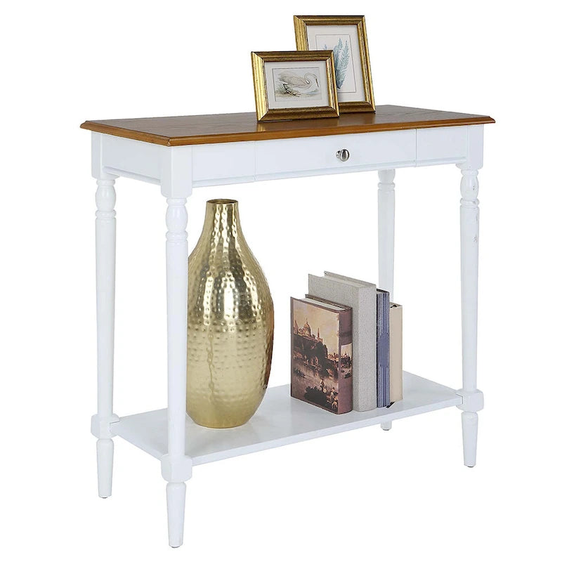 Mesa de Entrada de 1 Cajón con Estante – Varios Colores, Almacenamiento de 2 Niveles