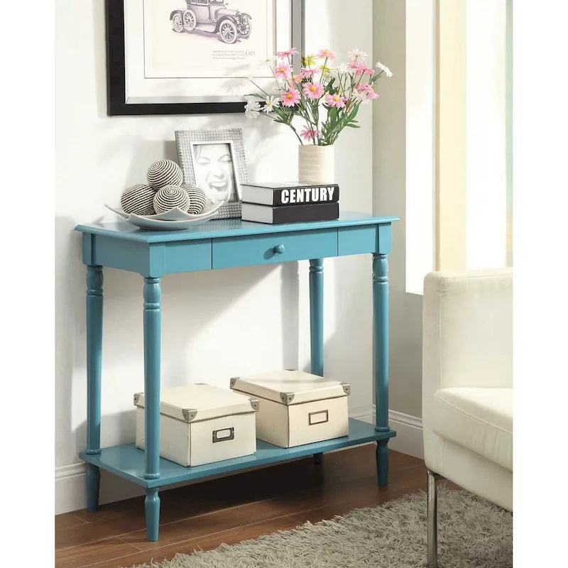 Mesa de Entrada de 1 Cajón con Estante – Varios Colores, Almacenamiento de 2 Niveles