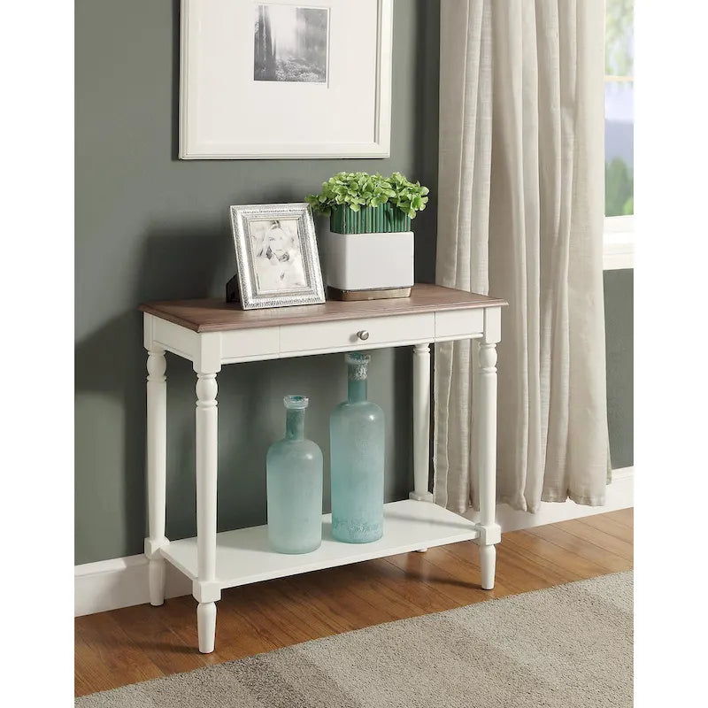 Mesa de Entrada de 1 Cajón con Estante – Varios Colores, Almacenamiento de 2 Niveles