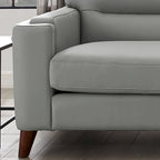 Sillón de cuero decorativo – Acero / Blanco Vainilla / Negro Charles / Gris Plateado | Asiento Individual