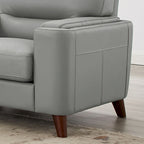 Sillón de cuero decorativo – Acero / Blanco Vainilla / Negro Charles / Gris Plateado | Asiento Individual
