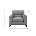 Sillón de cuero decorativo – Acero / Blanco Vainilla / Negro Charles / Gris Plateado | Asiento Individual