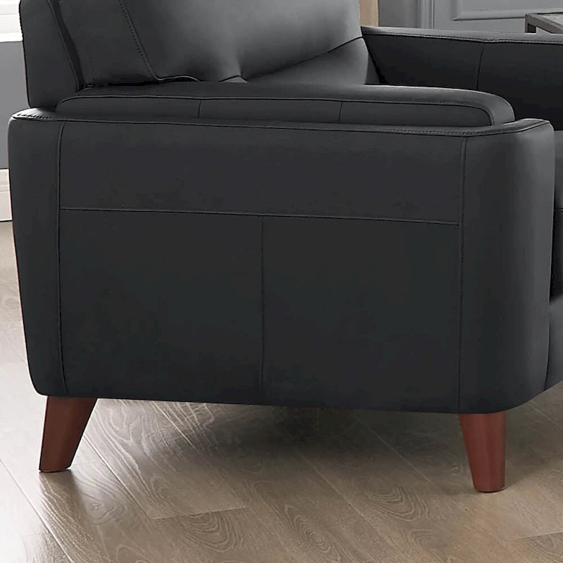Sillón de cuero decorativo – Acero / Blanco Vainilla / Negro Charles / Gris Plateado | Asiento Individual