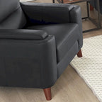 Sillón de cuero decorativo – Acero / Blanco Vainilla / Negro Charles / Gris Plateado | Asiento Individual