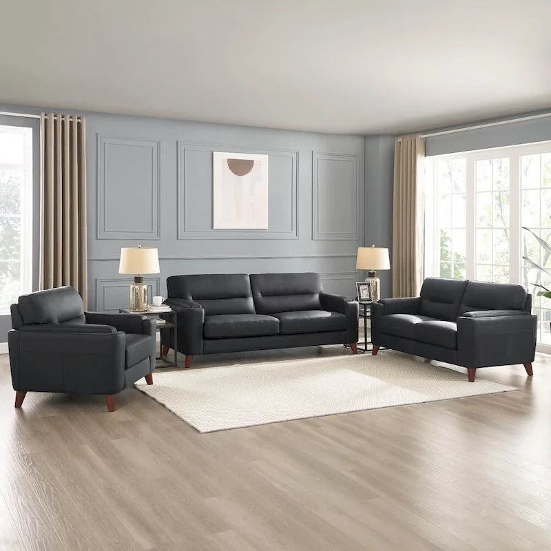 Sillón de cuero decorativo – Acero / Blanco Vainilla / Negro Charles / Gris Plateado | Asiento Individual