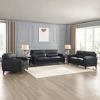 Sillón de cuero decorativo – Acero / Blanco Vainilla / Negro Charles / Gris Plateado | Asiento Individual