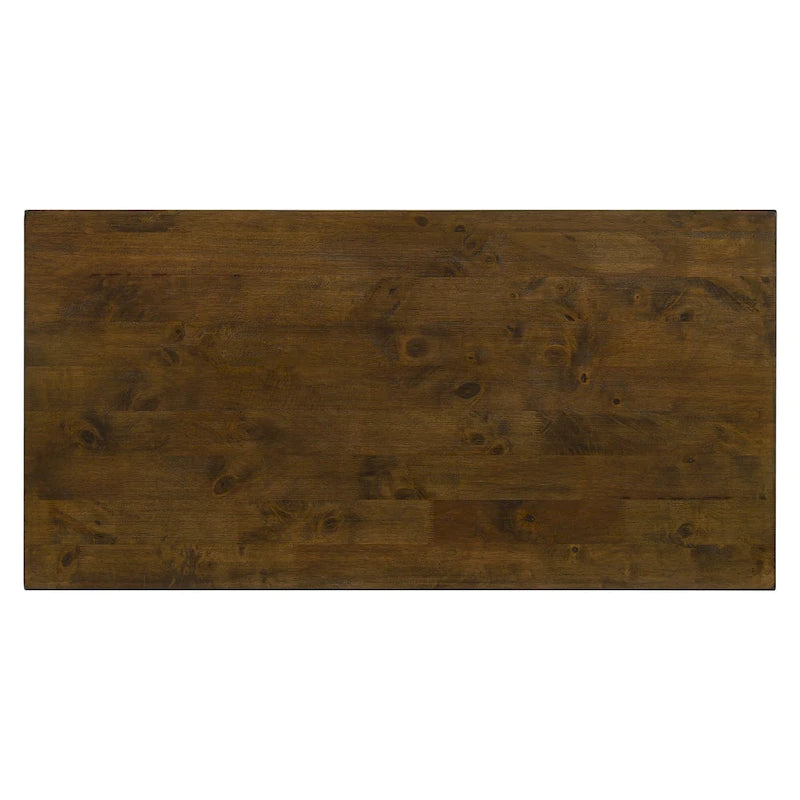 Mesa de centro contemporánea de 47" con 1 estante – Blanco / Roble rústico / Amarillo