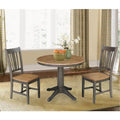 Juego de comedor redondo extensible de nogal americano/carbón lavado y roble envejecido para 2-4 personas