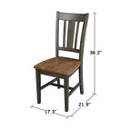 Juego de comedor redondo extensible de nogal americano/carbón lavado y roble envejecido para 2-4 personas